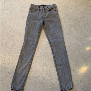High waisted size light gray wash jeans, skinny, EUC